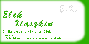 elek klaszkin business card